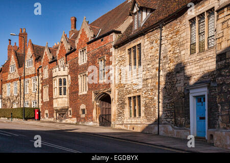 Attraktive Altbauten in Pottergate, Lincoln, Lincolnshire, England, UK. Stockfoto