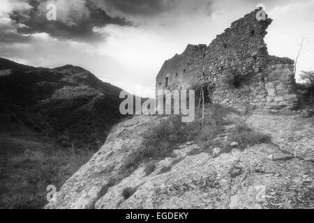 Ruinen des byzantinischen Klosters St. Retter der Placa, S. Salvatore della Placa in Sizilien, Francavilla Stockfoto