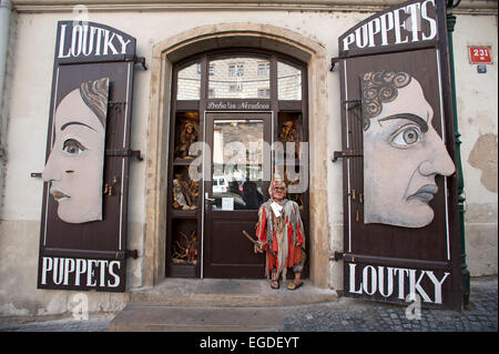 Marionette-Shop in der alten Stadt Prag, Prag, Tschechische Republik, Europa Stockfoto