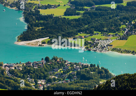 Lake Wolfgangsee gesehen vom Schafberg, St. Wolfgang, Salzkammergut, Salzburger Land, Österreich Stockfoto