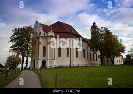 Die Wieskirche, Wies, Steingaden, Upper Bavaria, Bayern, Deutschland Stockfoto