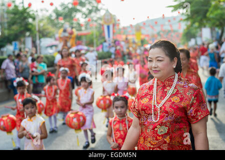 Thais feiern Chinese New Year in Hua Hin. Stockfoto