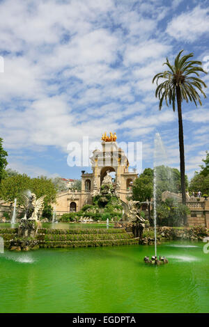 Brunnen im Parc De La Ciutadella, Stadtpark, La Ribera, Barcelona, Katalonien, Spanien Stockfoto