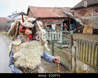 Maskierte junge während der Fastnacht festival Stockfoto