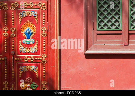 Tample Details, Gandan Kloster, Ulaanbaatar, Mongolei Stockfoto