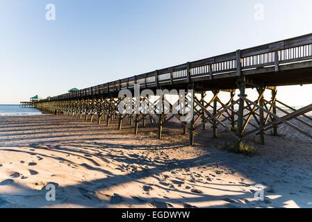 der Pier in Folly Beach, South Carolina, Vereinigte Staaten Stockfoto