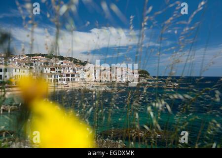 Ansicht von Calella de Palafrugell, Palafrugell, Costa Brava, Spanien Stockfoto