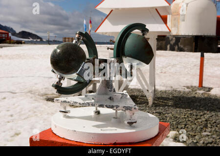 Süd-Orkney-Inseln, Laurie Island, Orcadas Unterseite, Heliograph Messung der Sonneneinstrahlung Stockfoto