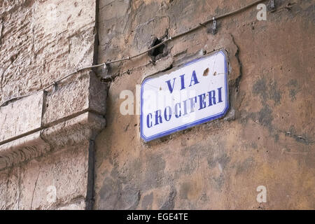 Via Crociferi Straße nach San Benedetto, Sakralarchitektur in Catania, Sizilien, Italien. Italienischen Tourismus, Reisen und Hol Stockfoto