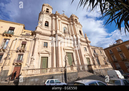 Franz von Assisi nahezu makellos, religiöse Architektur in Catania, Sizilien, Italien. Italienischen Tourismus, Reisen und Ferie Stockfoto