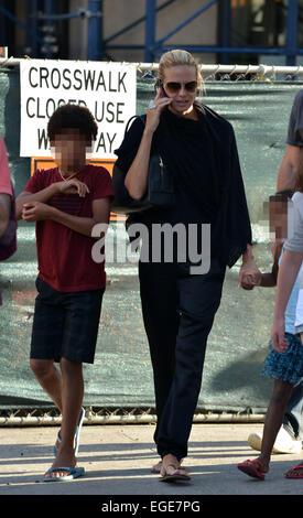 Heidi Klum und Familie Out für einen Spaziergang mit Soho: Heidi Klum Where: New York City, New York, USA bei: 21. August 2014 Stockfoto