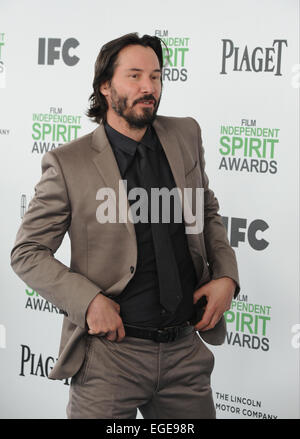 SANTA MONICA, Kalifornien - 1. März 2014: Keanu Reeves bei der 2014 Film Independent Spirit Awards am Strand in Santa Monica, Kalifornien. Stockfoto