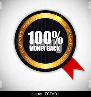 Golden Label 100 % Geld-zurück-Vektor-Illustration Stockfoto