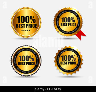 Best-Preis-100 % Label Set Vektor-Illustration Stockfoto