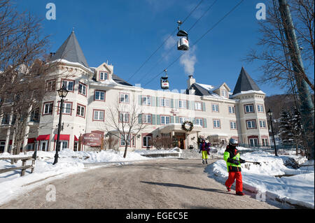 Marriott Residence Inn in Mont Tremblant Ski-Resort, Provinz Quebec, Kanada. Stockfoto