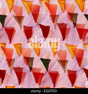 nahtlose orange mehrfarbig Dreiecke Aquarell Künstler wallp Stockfoto