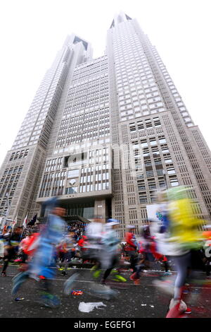 Tokio, Japan. 22. Februar 2015. Gesamtansicht Marathon: Tokyo Marathon 2015 in Tokio, Japan. © Sho Tamura/AFLO SPORT/Alamy Live-Nachrichten Stockfoto