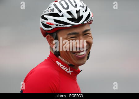 Tokio, Japan. 22. Februar 2015. Kozo Kubo-Marathon: Sammy Kitwara Kenia kreuzt die erste Ziellinie in das Männerrennen in Tokio, Japan. © Sho Tamura/AFLO SPORT/Alamy Live-Nachrichten Stockfoto