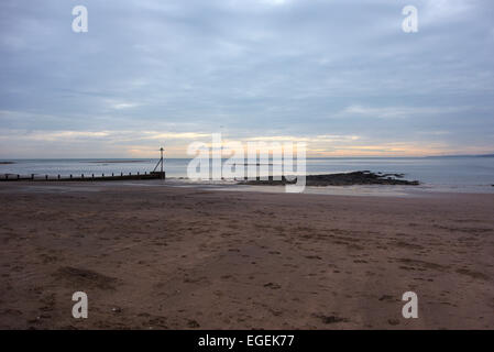 Exmouth, Devon Strand an einem noch Februartag Stockfoto