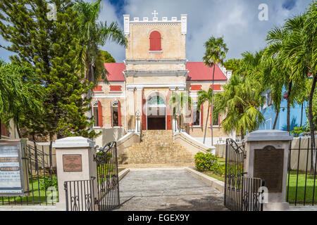 Die Frederick evangelische lutherische Kirche in Charlotte Amalie, St. Thomas, Amerikanische Jungferninseln, Caribbean. Stockfoto