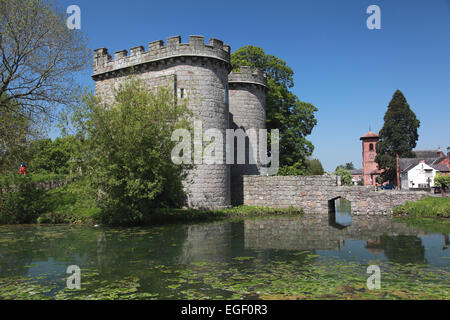 Whittington Castle in der Nähe von Oswestry an der Welsh/Englisch-Grenze wird von der Gemeinde geführt. Stockfoto