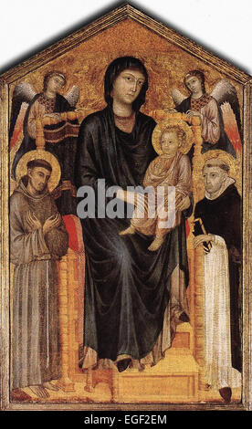 Cimabue (Cenni Di Pepe) Madonna mit Kind thronende mit zwei Engeln Stockfoto