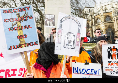 Westminster, London. Hunderte von Anwälten, Gewerkschaftern und Aktivisten versammelten sich vor dem Parlament, um gegen die Kürzungen der Rechtshilfe zu protestieren Stockfoto