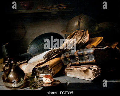 Stillleben mit Büchern 1627 von Jan Lievens (24. Oktober 1607 – 4. Juni 1674) Niederlande Niederlande Stockfoto