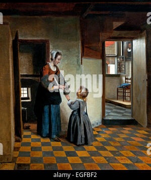 Frau mit einem Kind in eine Speisekammer 1658 Pieter de Hooch holländischen Niederlanden Stockfoto