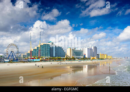 Daytona Beach, Florida, USA am Strand Skyline. Stockfoto