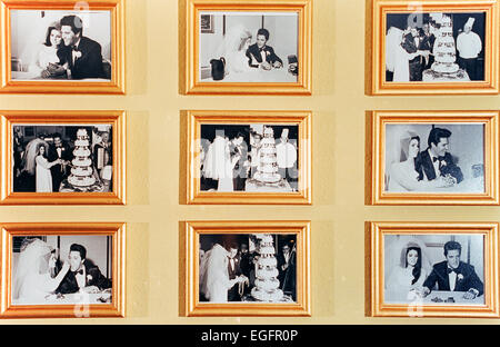 LAS VEGAS, NV - 10. NOVEMBER – Elvis und Priscilla Presley Hochzeit im Aladdin Hotel, Las Vegas, Nevada, am 10. November 1997. Stockfoto