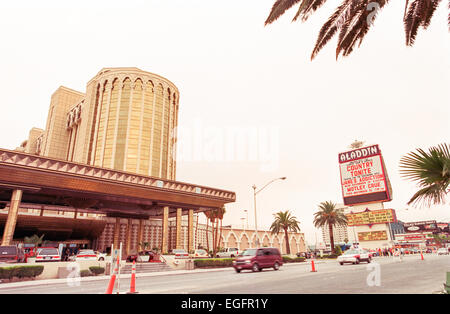 LAS VEGAS, NV - 10. NOVEMBER: der Eingang zum Aladdin Hotel in Las Vegas, Nevada, am 10. November 1997. Stockfoto