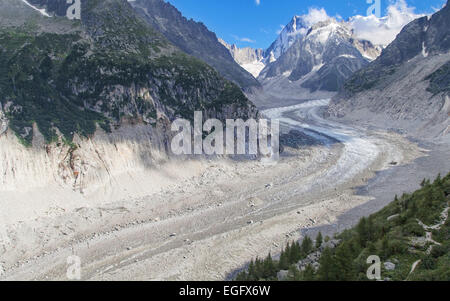 Mer de Glace von Montenvers, Haute Savoie, Frankreich. Stockfoto