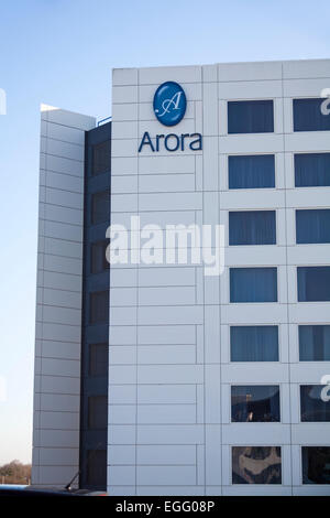 Arora Hotel am Nordterminal des Flughafens London Gatwick, West Sussex, Großbritannien im Februar Stockfoto