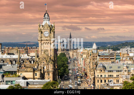 Princes Street in Edinburgh, Schottland Stockfoto