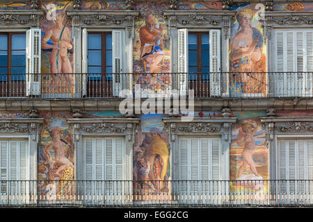 Madrid, unter freiem Himmel auf dem Plaza mayor Stockfoto