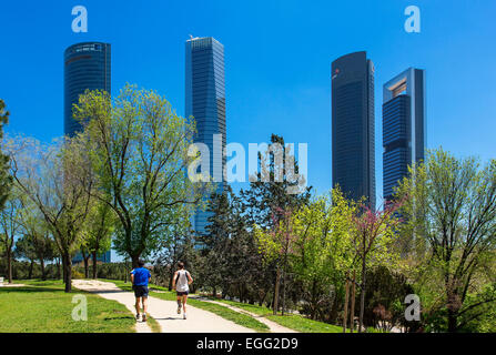 Cuatro Torres Busin Area, Paseo De La Castellana Avenue, Madrid Stockfoto