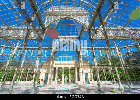 Palacio de Cristal im Parque del Buen Retiro, Madrid Stockfoto