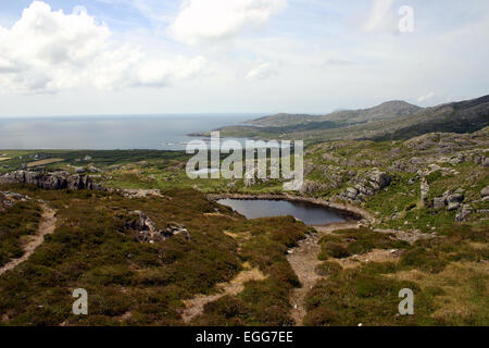 mit Blick auf Ballydogenan von oben Kupferminen Stockfoto