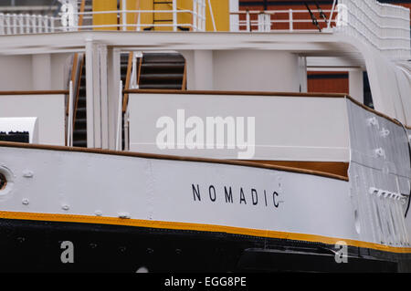 Das Nomadic, zart gebaut, um die Passagiere auf der Titanic in Cherbourg Fähre Schiff. Stockfoto