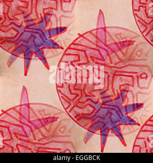 Blots Kreise und Aquarellmalerei nahtlose Hintergrund-stars Stockfoto