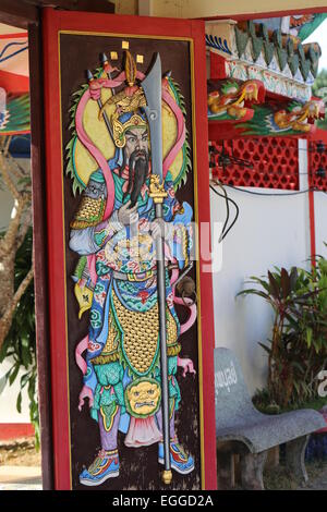 Chinesische Krieg Statue im Tempel in Thailand Stockfoto