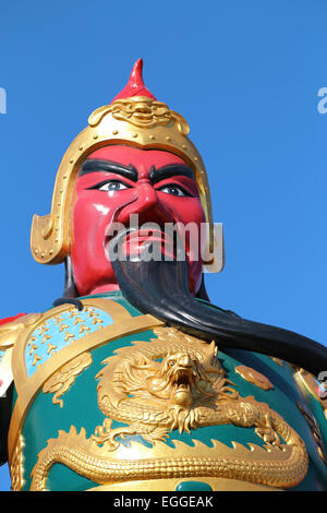 Chinesische Krieg Statue im Tempel in Thailand Stockfoto