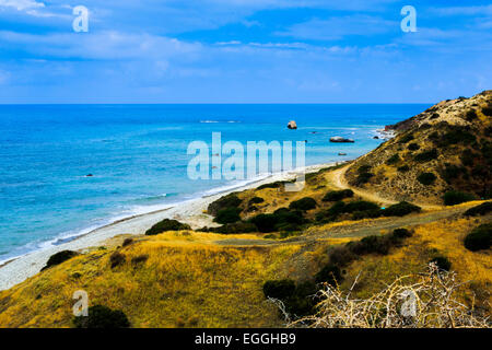 Blick auf herrliche Zypern Strand im Sommer Stockfoto