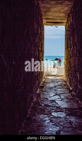 Blick auf herrliche Zypern Strand im Sommer Stockfoto