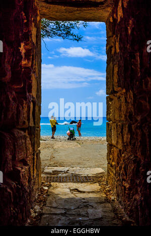 Blick auf herrliche Zypern Strand im Sommer Stockfoto