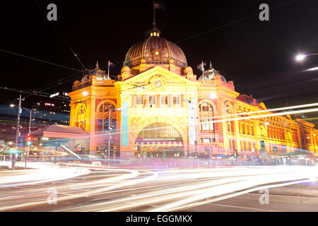 Finder Straße Station in Melbourne, Australien Stockfoto