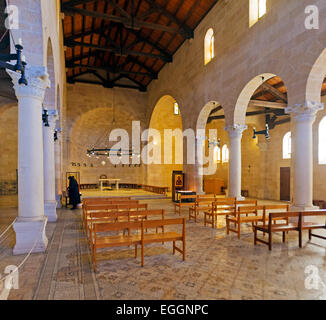 Berühmte Mosaik Boden bei der Kirche der Multiplikation, Tabgha, Israel Stockfoto