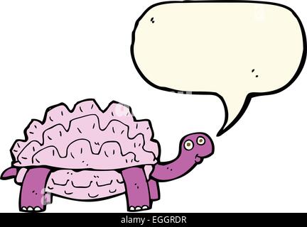Cartoon-Schildkröte mit Sprechblase Stock Vektor