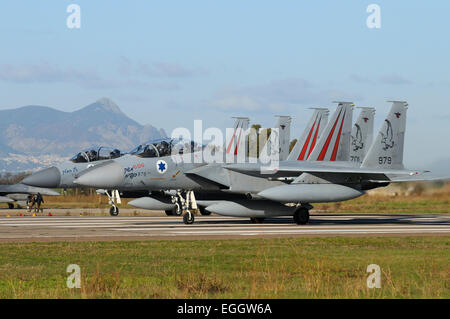 F - 15D Baz von der israelischen Luftwaffe in Decimomannu Luftwaffenstützpunkt, Italien, während des Trainings Starex 2010. Stockfoto